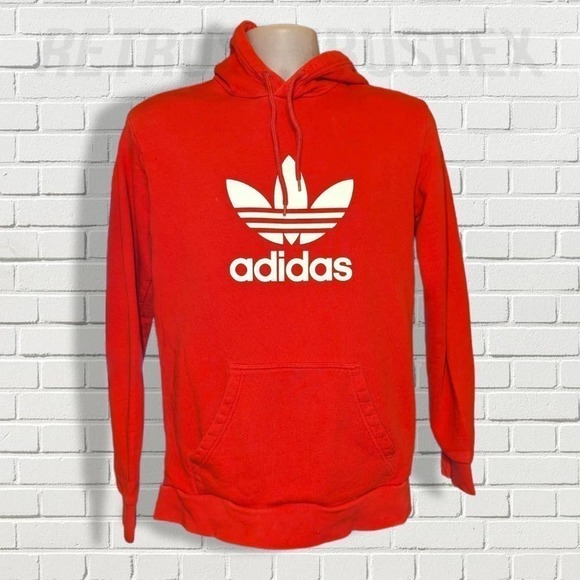 Adidas Originals Trefoil Hoodie in Red and White Small - Picture 5 of 6
